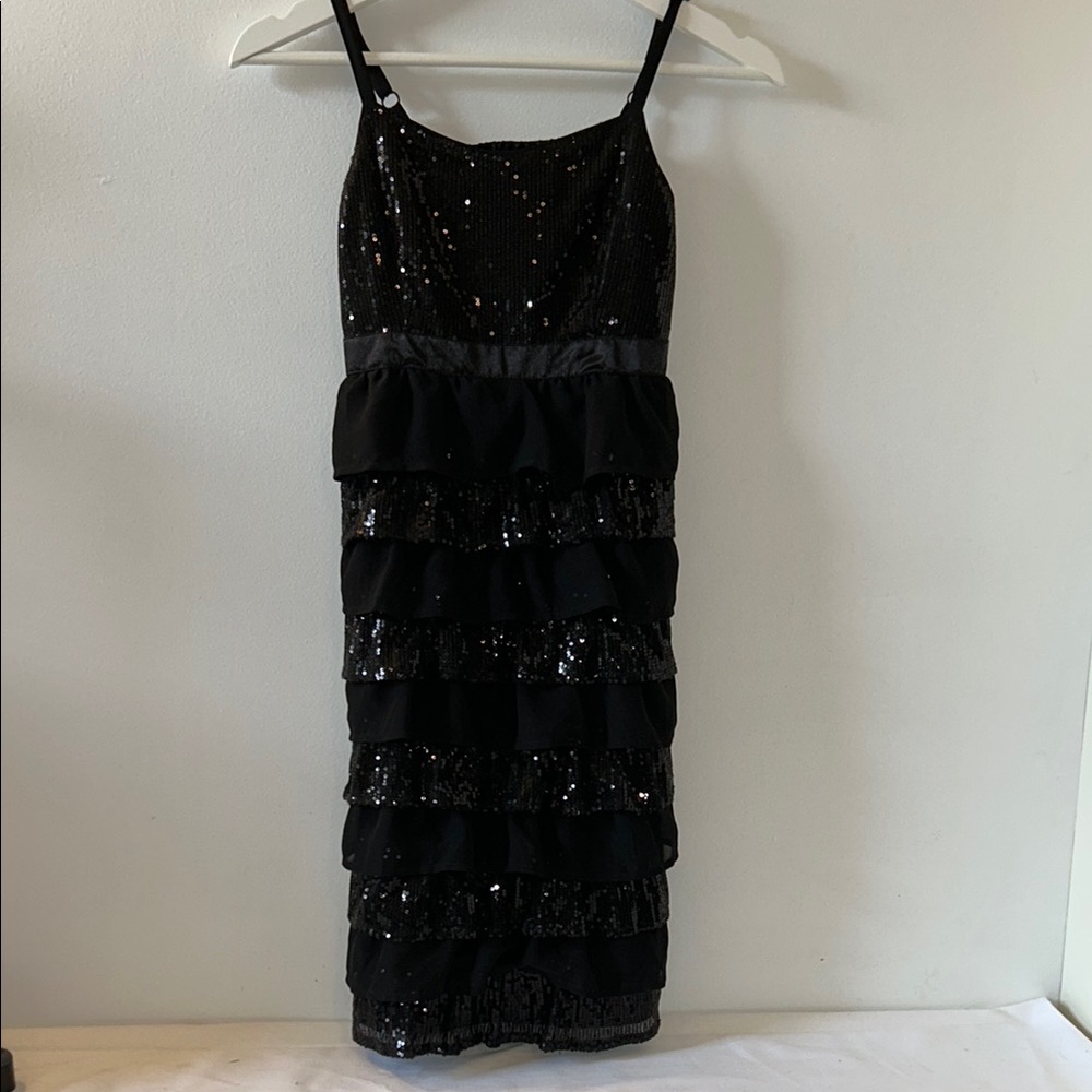 Justice Girls’ Layered Sequin Strappy Dress